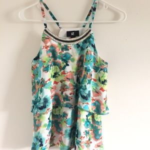 IZ Byer Floral Halter Neck Tank Top